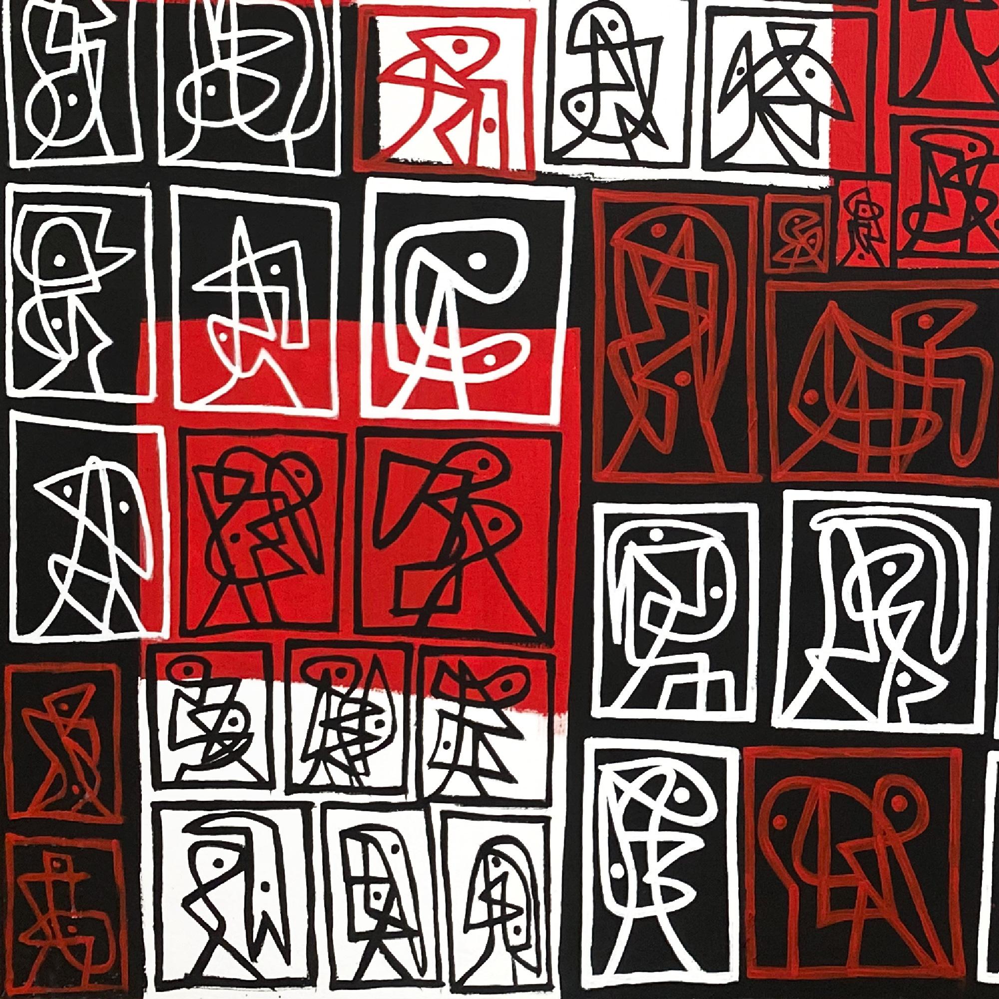 Signos Rojizos, Arte contemporanea, Pittura astratta, 21° secolo - Painting di Enrique Pichardo