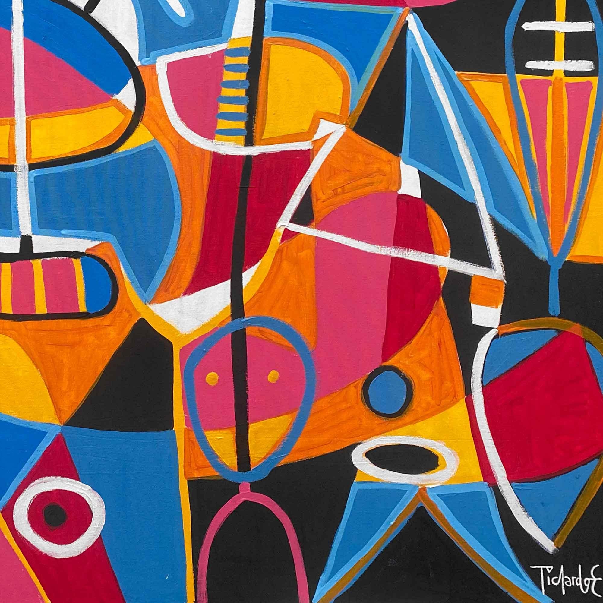 Sol de Medio Día, Arte contemporanea, Pittura astratta, 21° secolo - Abstract Painting Arancia di Enrique Pichardo