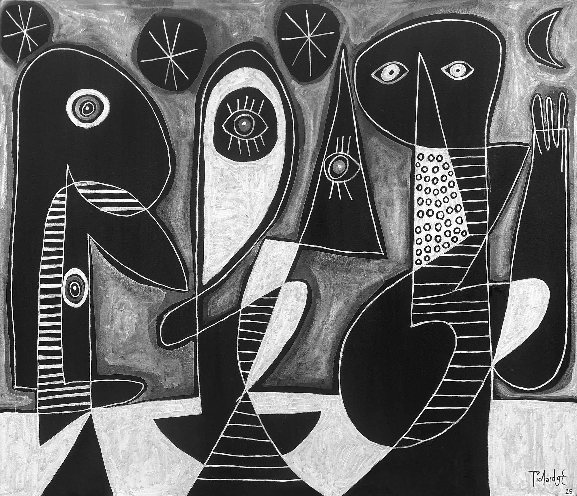Tres Amigos, Contemporary Art, Abstract Painting, 21st Century For Sale 1
