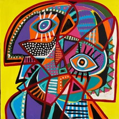 Yellow Portrait, Contemporary Art, Abstract Painting, 21st Century