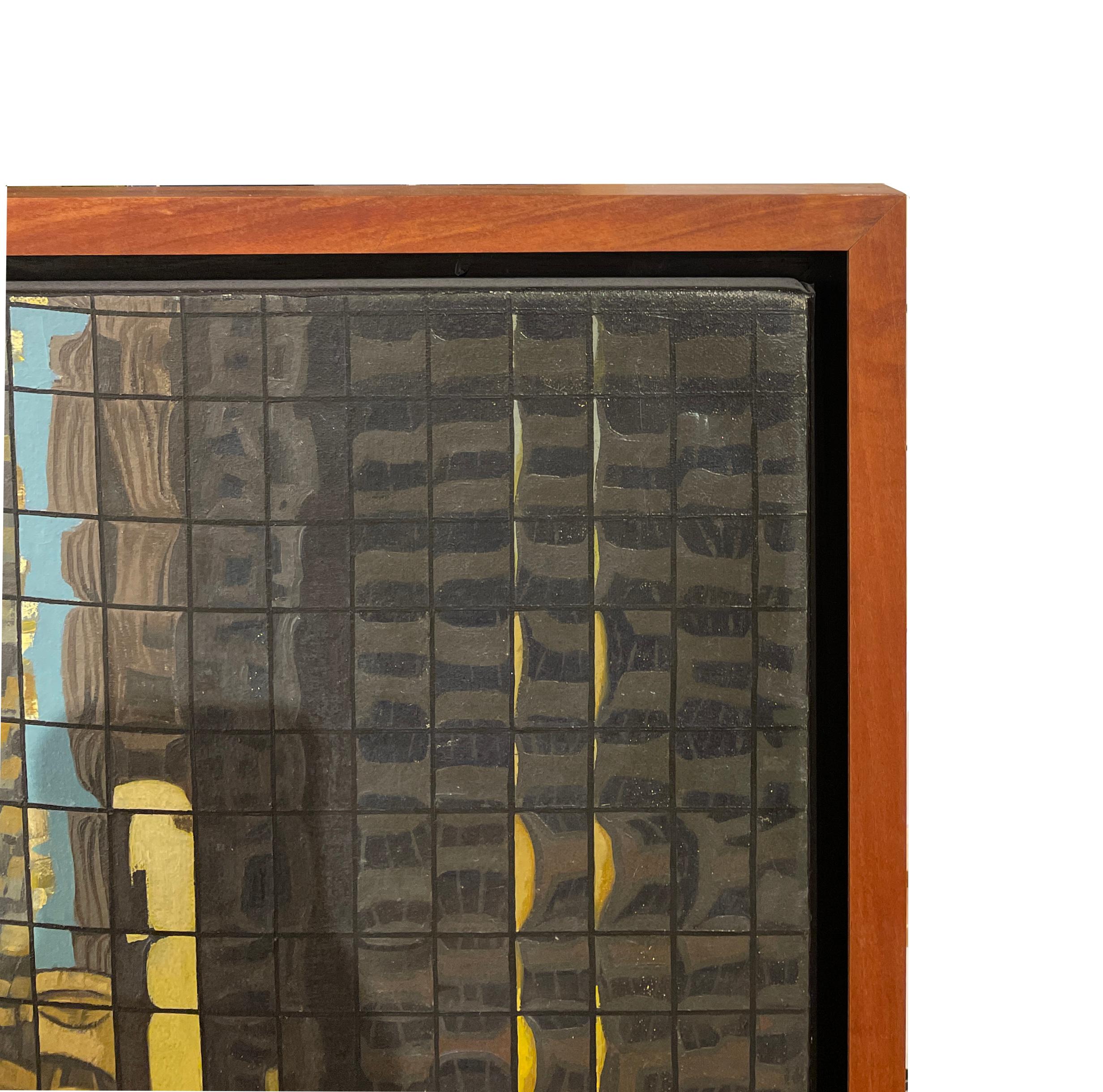 Deconstruction- Chicago Loop Architecture Reflecting on Building, Oil on Linen 1