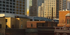 Streeterville - Chicago Neighborhood, Urban Landscape, Original Oil Painting