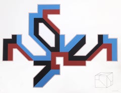 Deconstrucción de Cubo, sérigraphie abstraite d'Enrique Sebastian Carbajal
