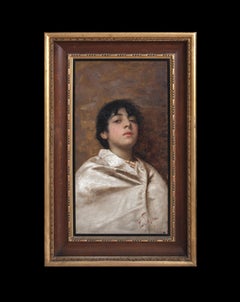 Portrait Of A Boy In White, 17th Century   by Enrique SERRA Y AUQUÉ (1859-1918)