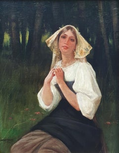 SERRA AUQUE Portrait spanish girl romantic painter costume 19th