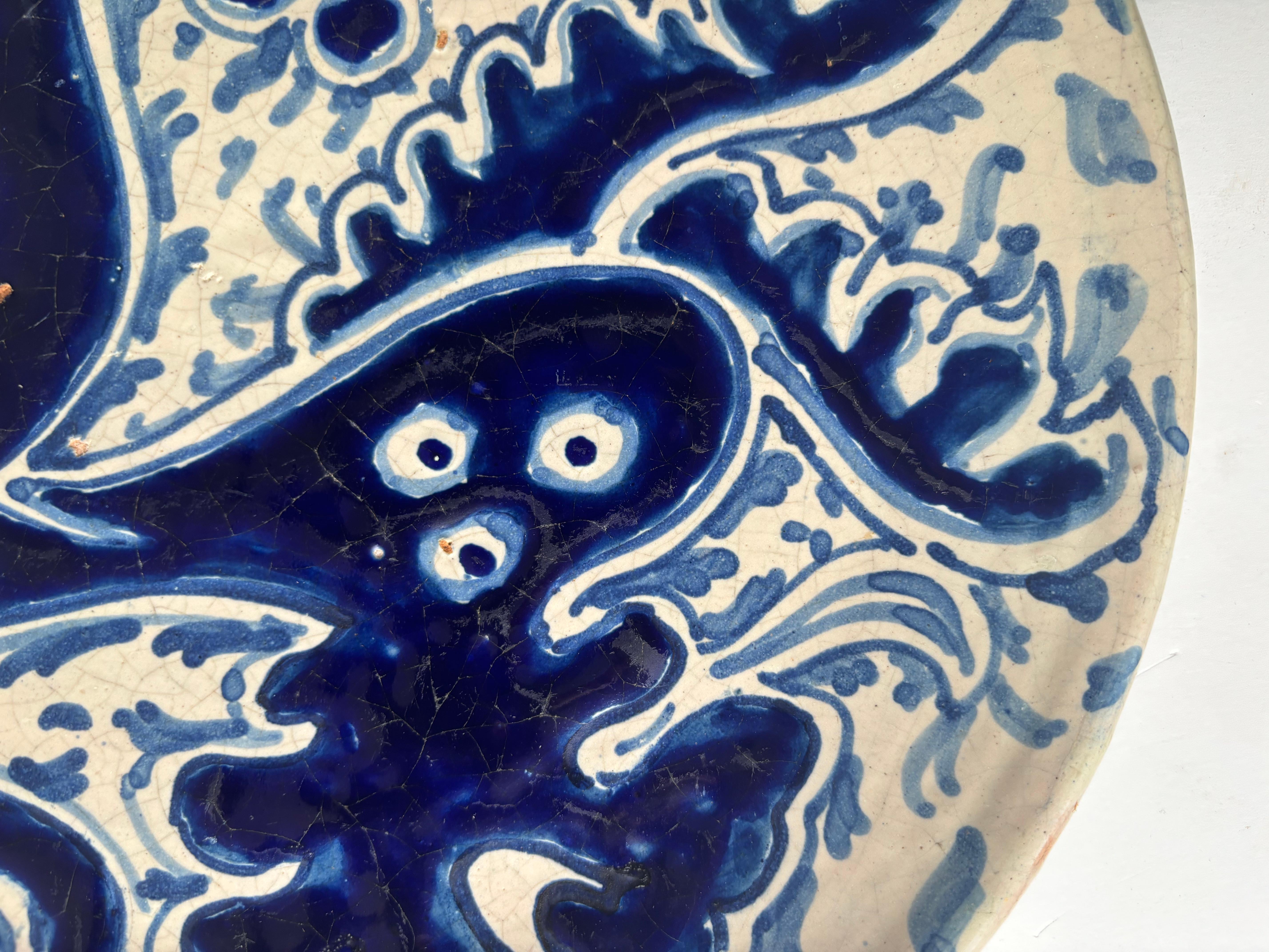 Enrique Ventosa , Uriarte Martinez pottery/ceramic  charger , centerpiece Mexico In Fair Condition In Los Angeles, CA