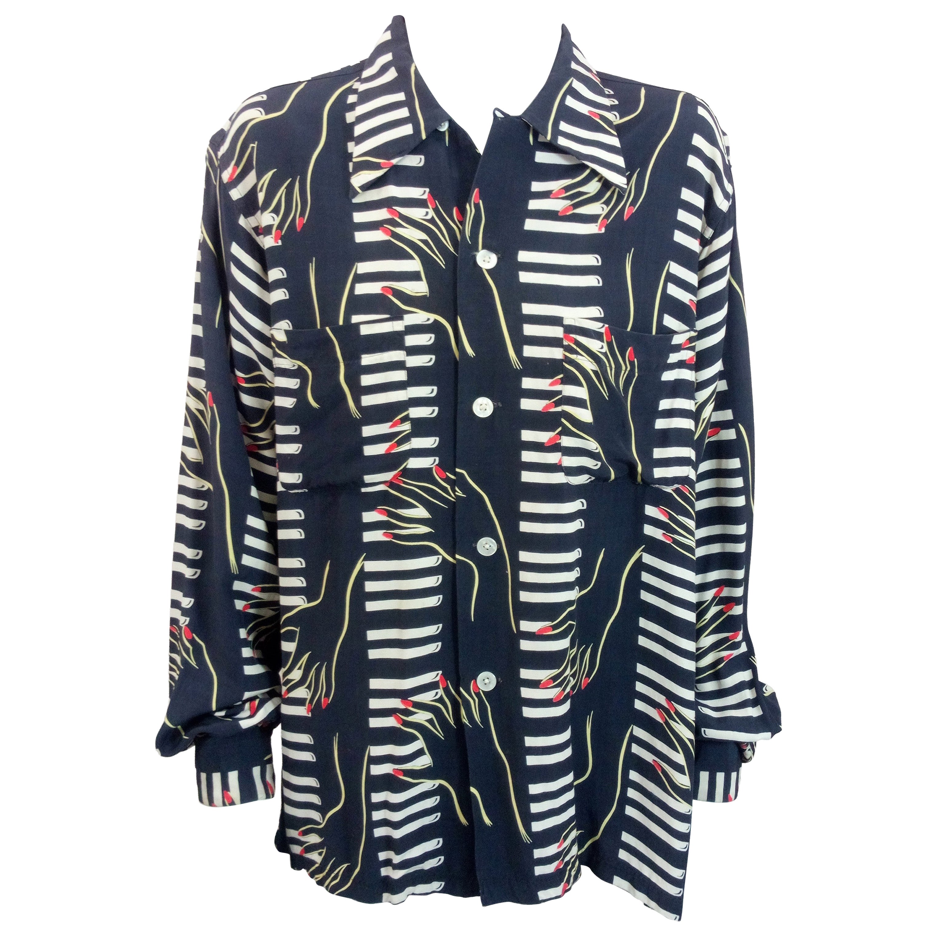 Camicia da uomo Enro Rayon Rare in stile surrealista