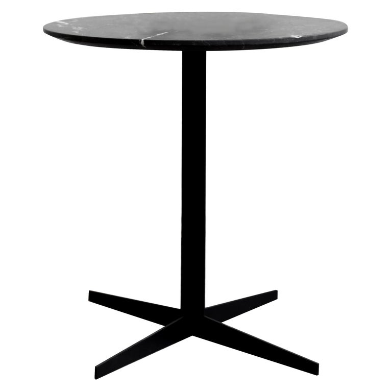 Ensamble steel and black marble Side Table For Sale at 1stDibs