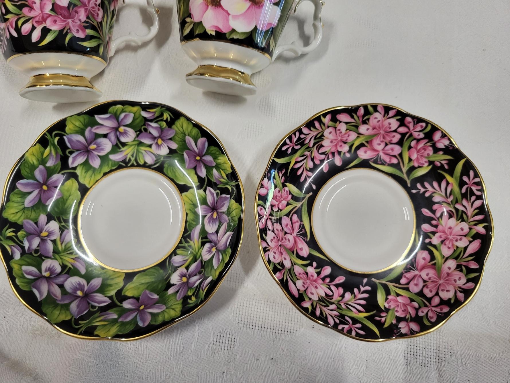 Ensemble à thé Royal Albert Provincial Flowers porcelaine England 1975 (8pièces) in vendita 7