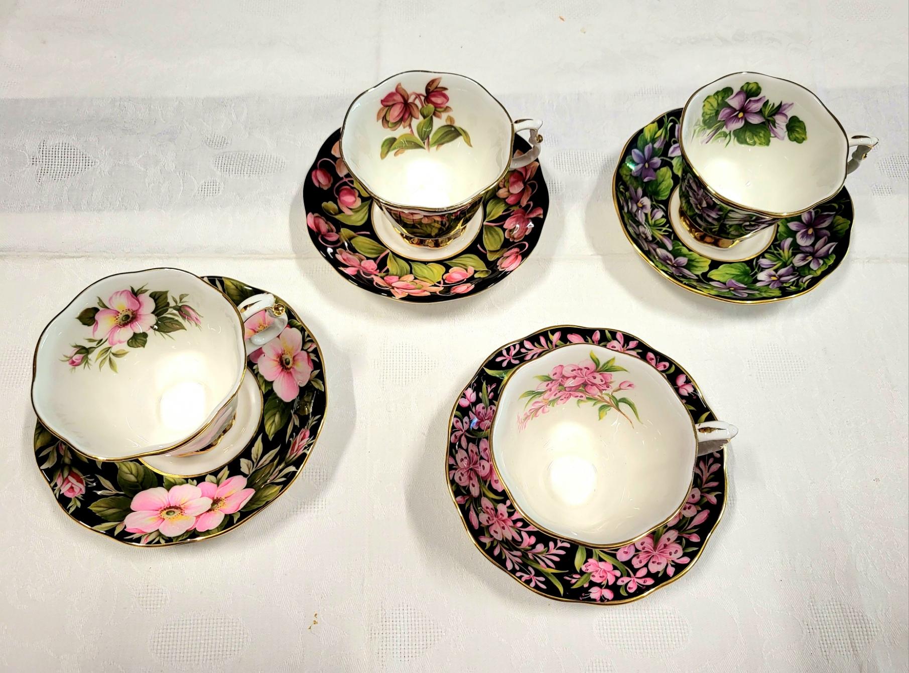 Anglo-giapponese Ensemble à thé Royal Albert Provincial Flowers porcelaine England 1975 (8pièces) in vendita