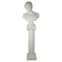 Bust of Antinous on Column Set – Late 19th Century