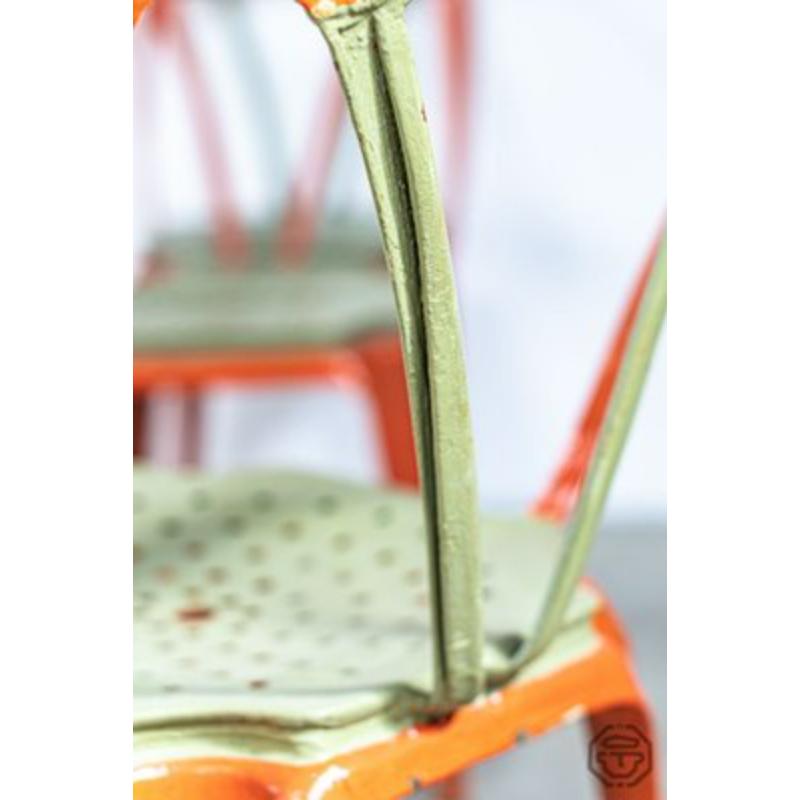 French Ensemble de 3 chaises Bistrot Industrielle métal Multipl's / Joseph Mathieu 1930 For Sale