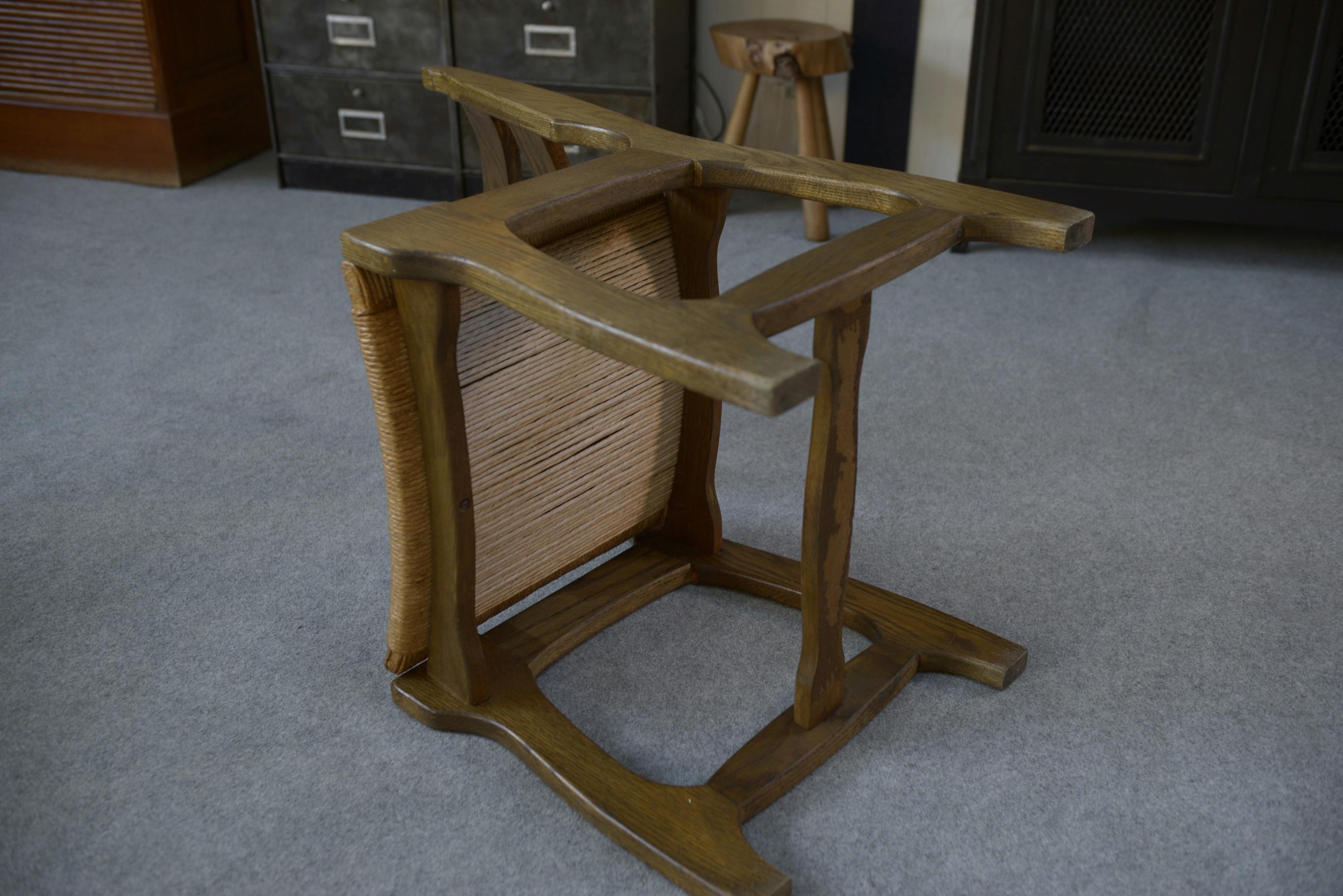 Ensemble di 6 chaises assise en jonc e dossier en échelle Guillerme et Chambron in vendita 7