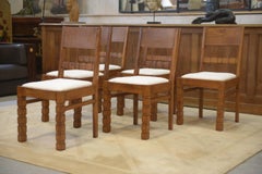 Ensemble de 6 chaises brutalistes 1960's