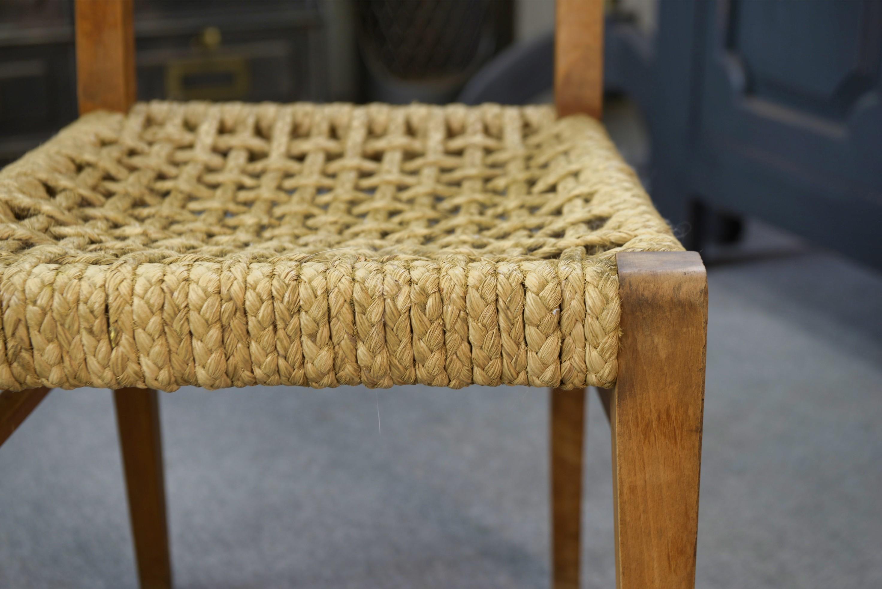 Ensemble di 6 chaises en corde tissée par Adrien AUDOUX & Frida Minet pour Vibo in vendita 3