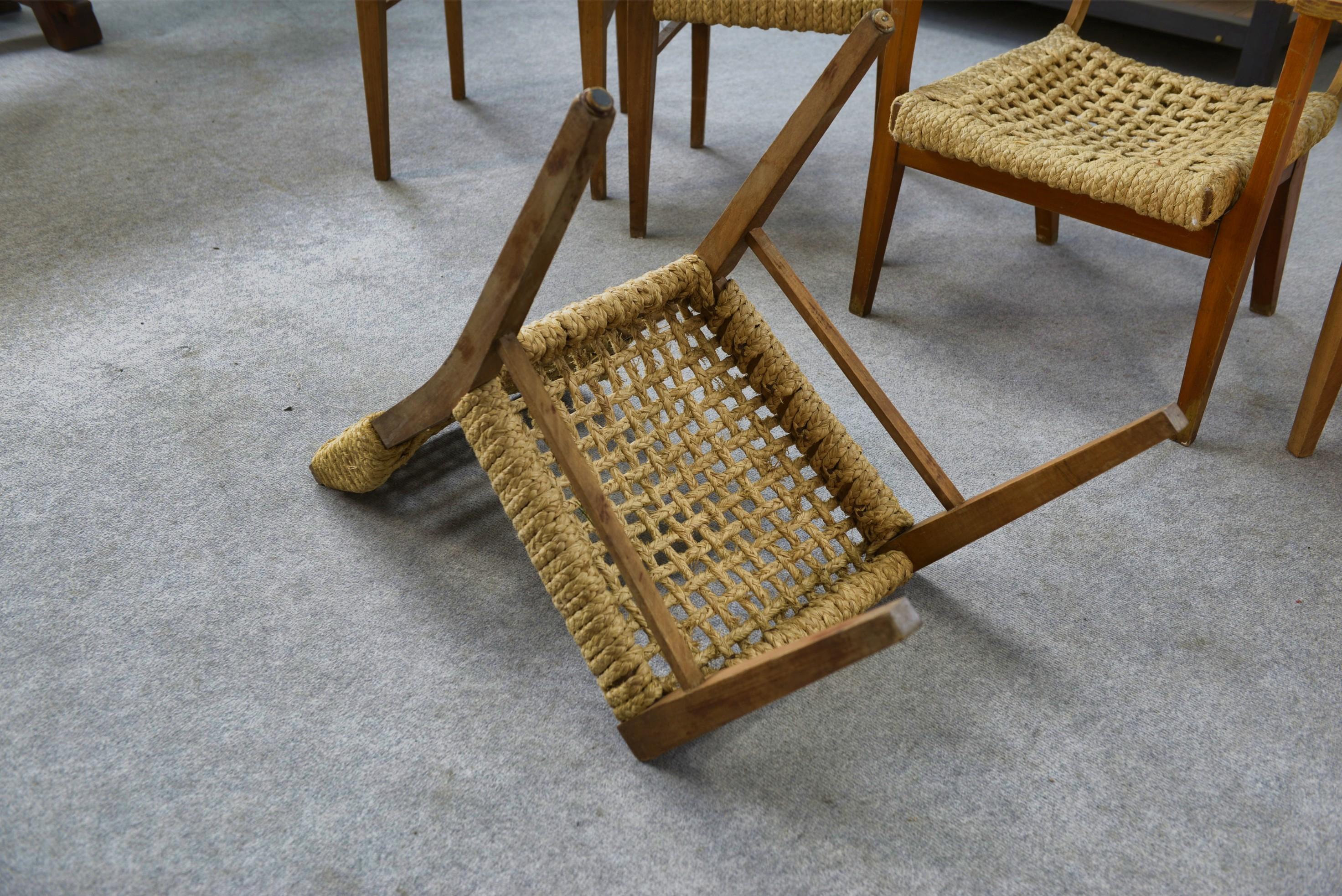 Corda Ensemble di 6 chaises en corde tissée par Adrien AUDOUX & Frida Minet pour Vibo in vendita