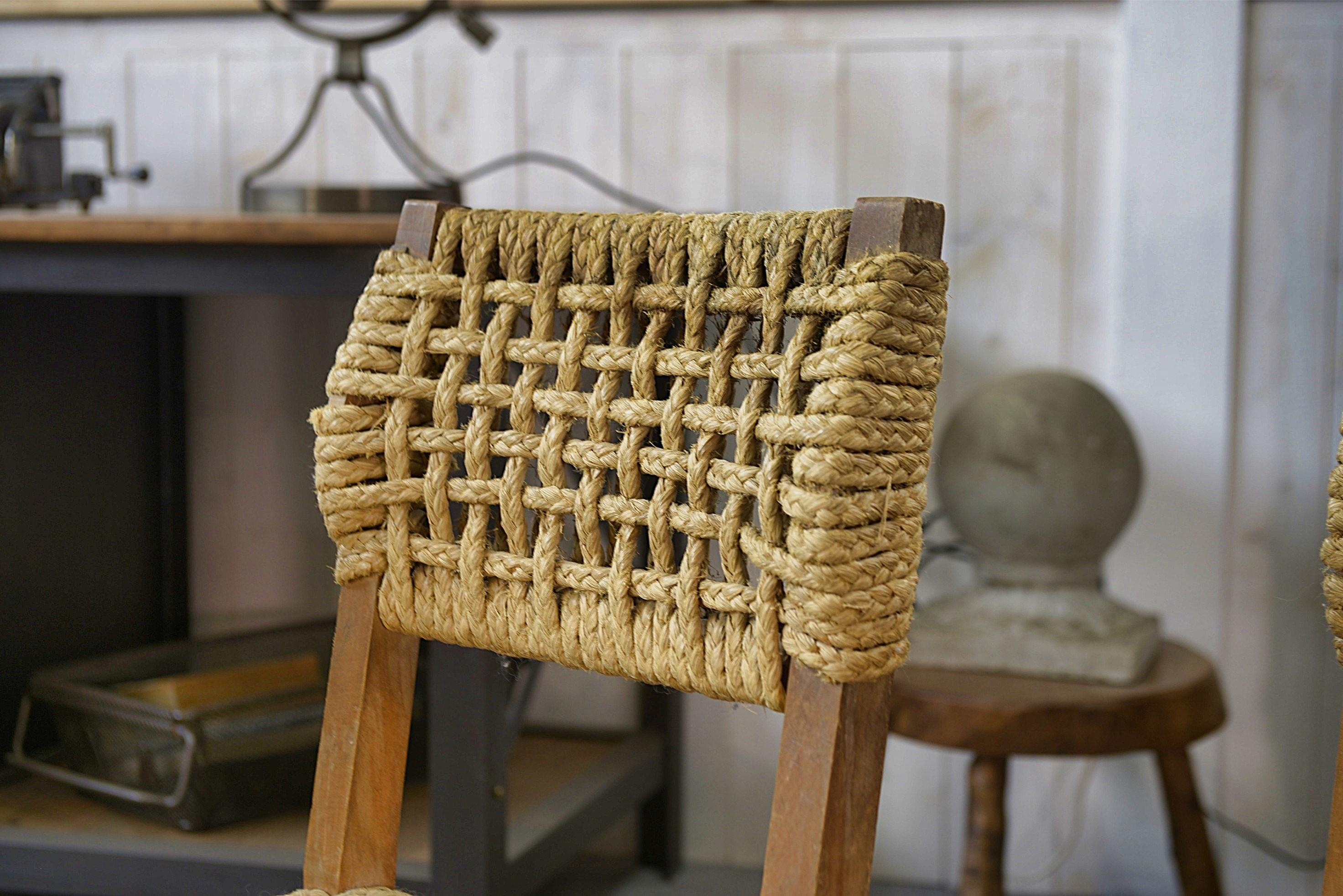 Ensemble di 6 chaises en corde tissée par Adrien AUDOUX & Frida Minet pour Vibo in vendita 2