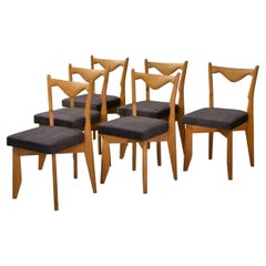 Ensemble de 6 chaises par Guillerme et Chambron pour Votre Maison 1950's