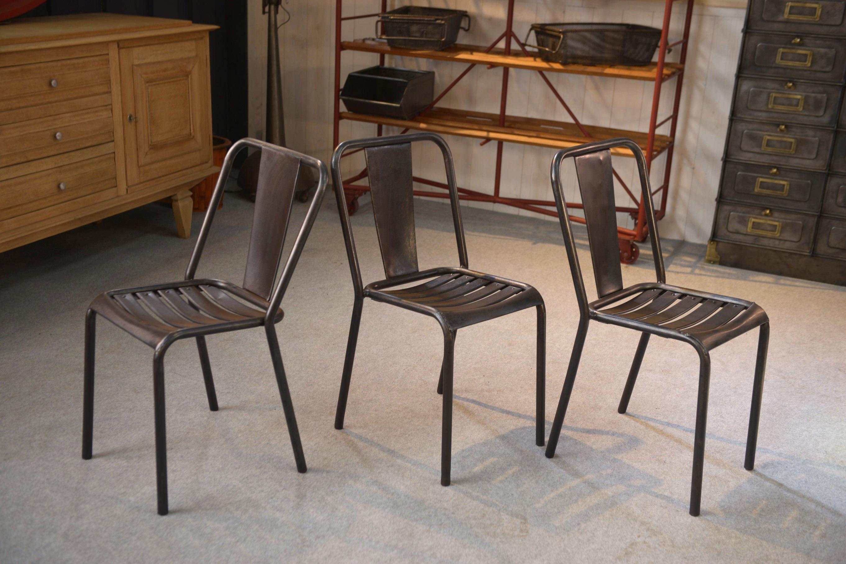 Ensemble de 6 chaises Tolix modèle T3 par Xavier Pauchard 1950's For Sale 1