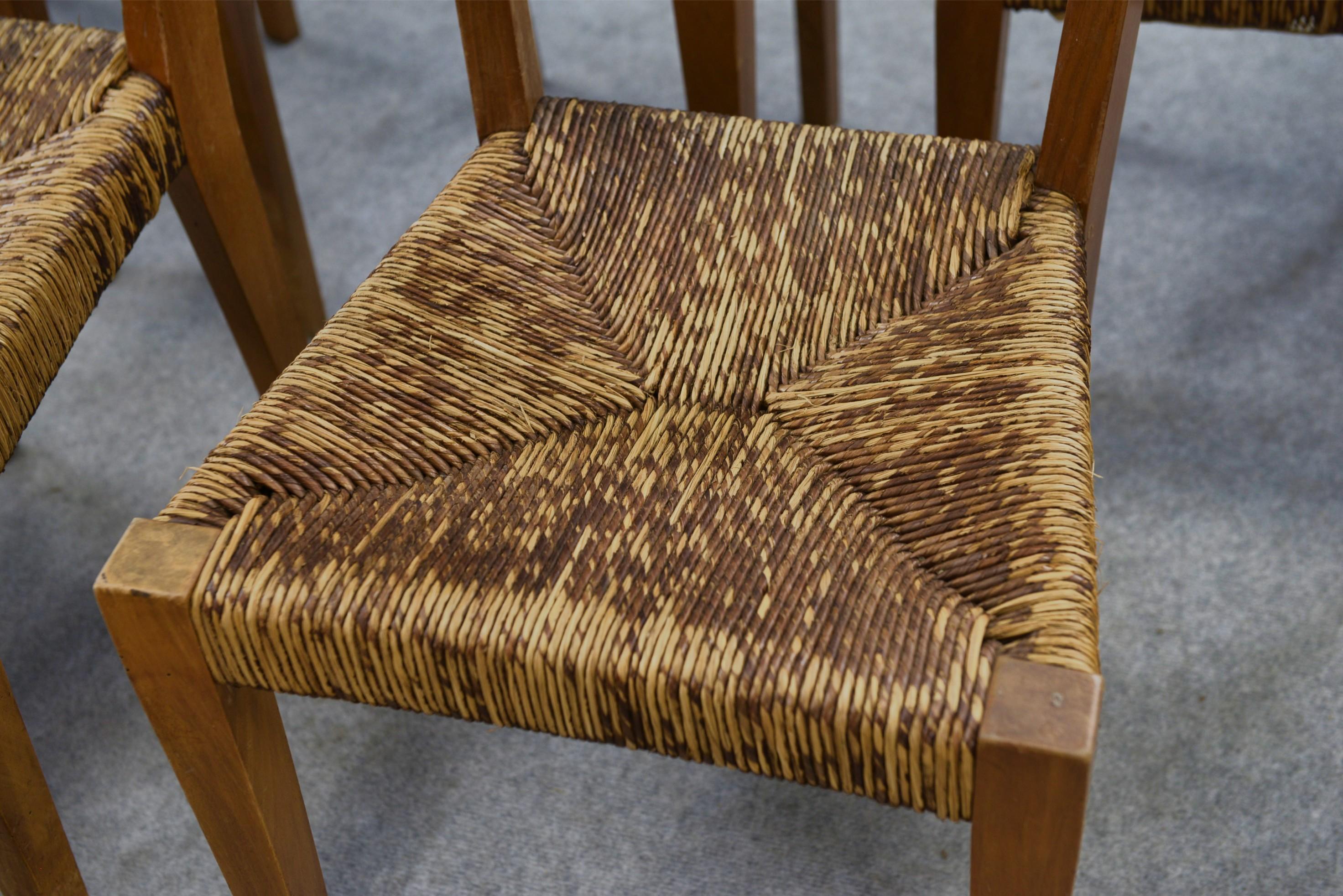 Ensemble di 8 chaises dans le goût de Geneviève Pons anni '50 In condizioni buone in vendita a TOURCOING, FR