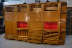 Ensemble meubles modulables par Pierre Cruege pour Martin Dupuis en chêne clair