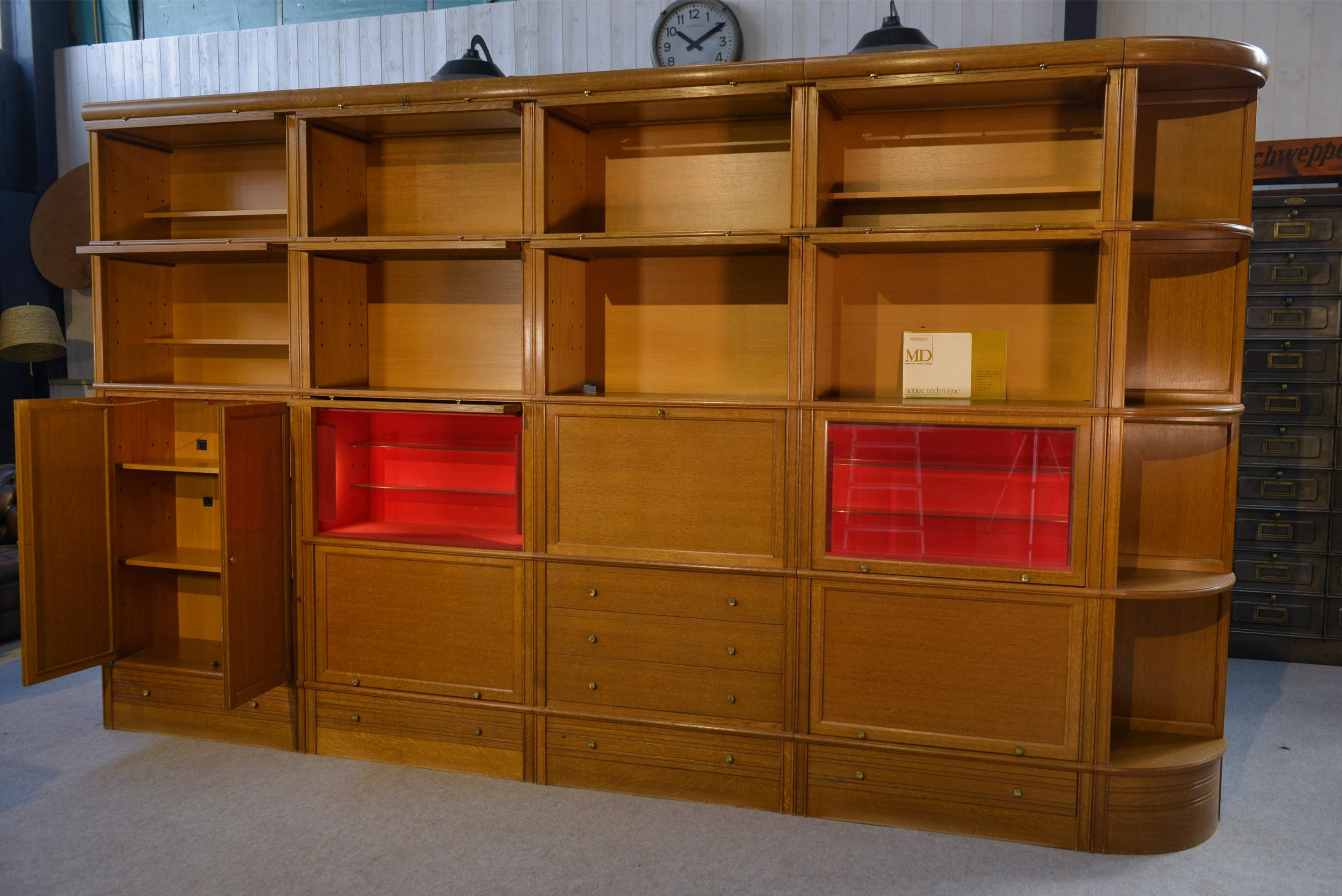 Ensemble meubles modulables par Martin Dupuis en chêne clair 1960 For Sale 1