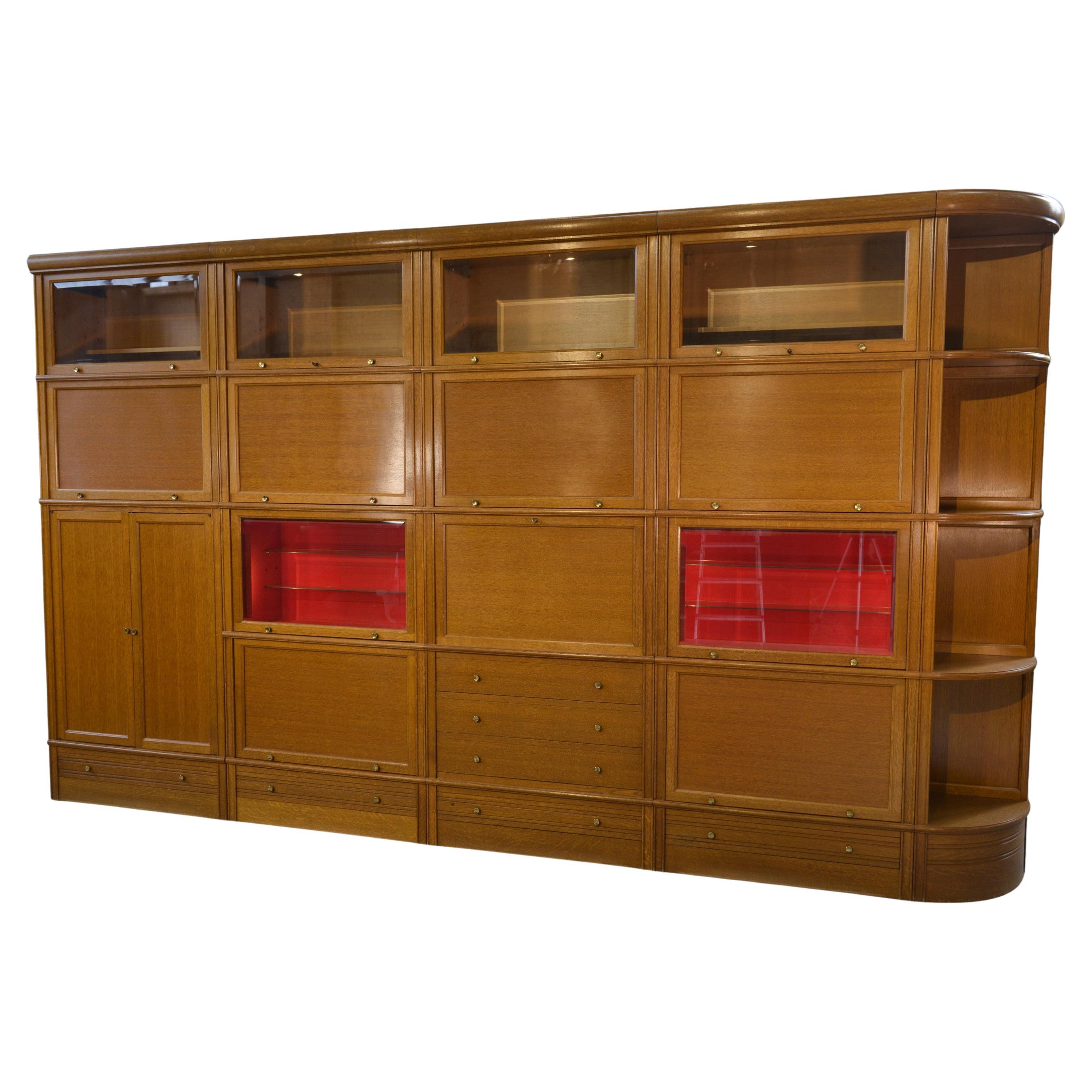 Ensemble meubles modulables par Martin Dupuis en chêne clair 1960 For Sale