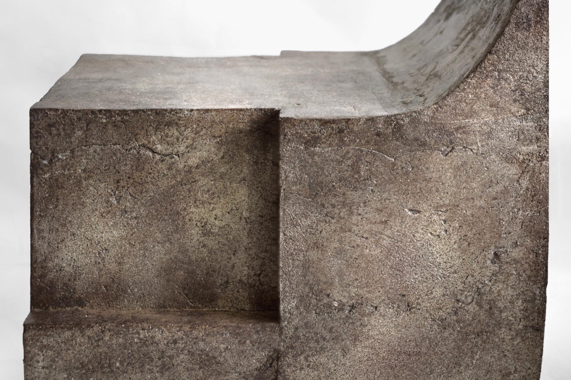 Cement Ensemble of 3 Mono Block Chairs, Isac Elam Kaid
