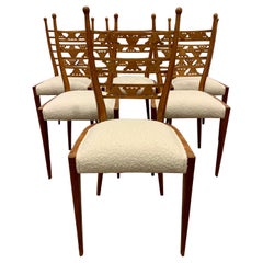 Ensemble de six chaises décoratives italiennes:: années 1940