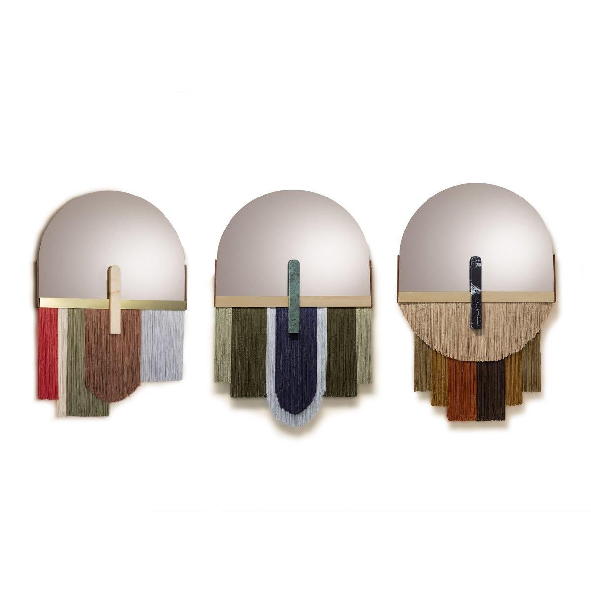 Portuguese Ensemble of Three Colorful Wall Mirrors by Dooq For Sale