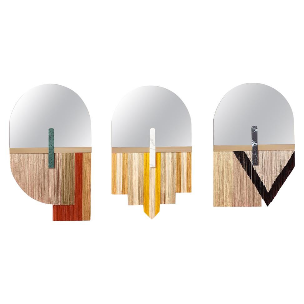 Ensemble of Three Colorful Wall Mirrors by Dooq