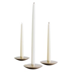 Ensemble of Three Contemporary Brass Candleholders, Henry Wilson