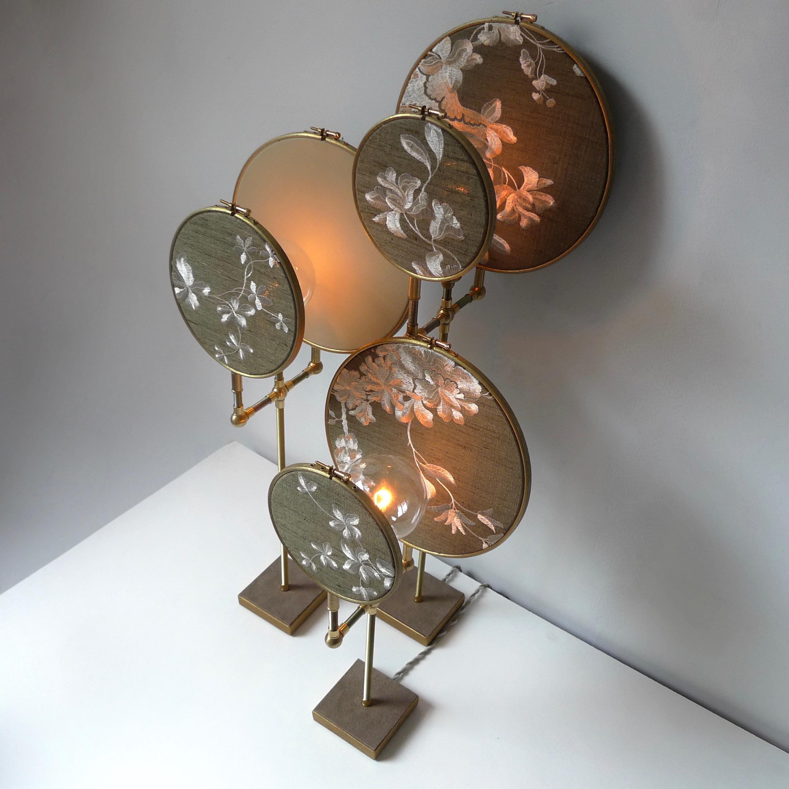 Ensemble de trois lampes de table bleu vert gris n° 15 de Sander Bottinga Neuf - En vente à Geneve, CH