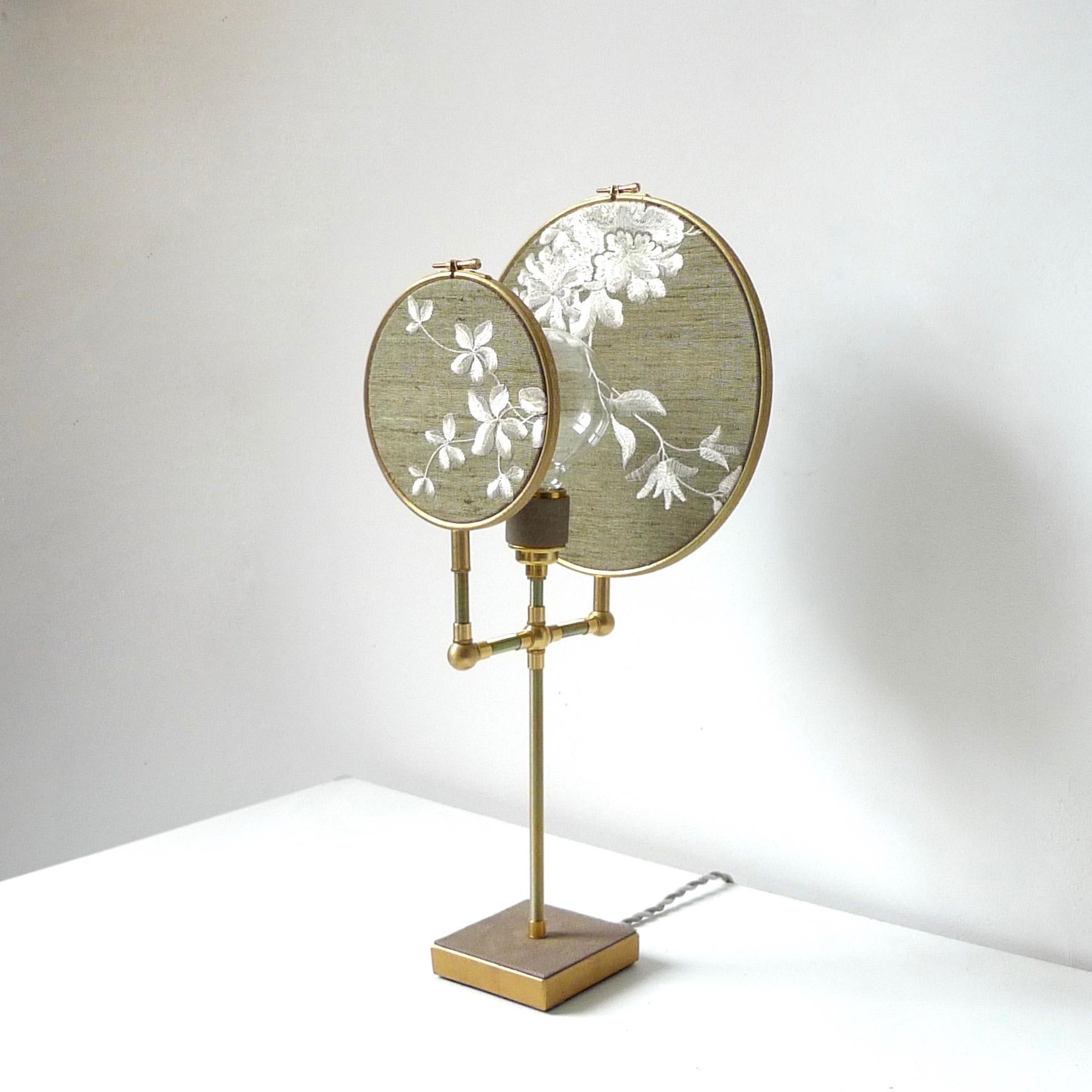 Ensemble de trois lampes de table bleu vert gris n° 15 de Sander Bottinga en vente 2