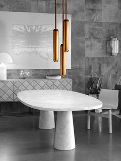 Ensemble di tre lampade a sospensione scultoree in ottone U2 di Jan Garncarek