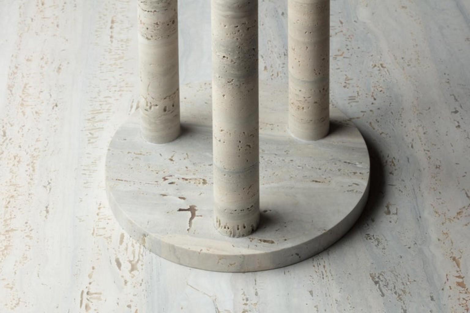 Ensemble of Travertine Side Tables by Clément Brazille For Sale 5