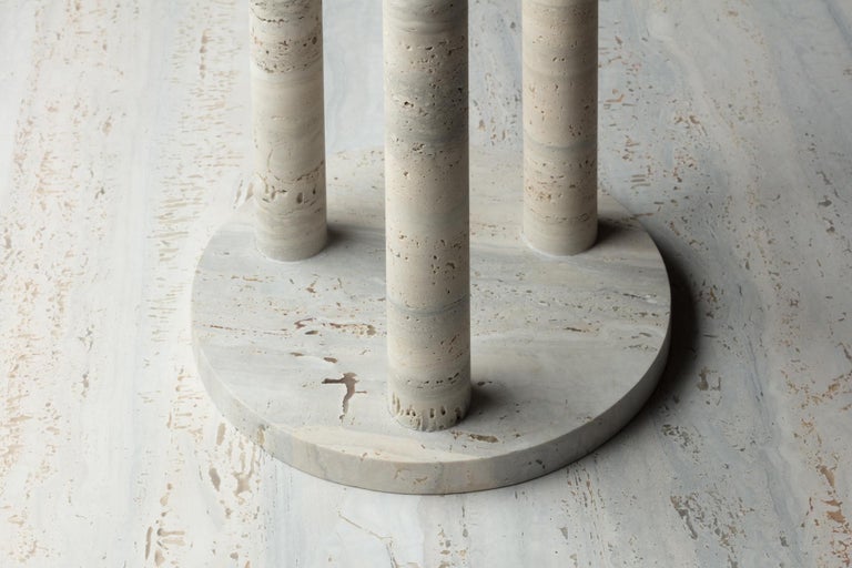 Ensemble of Travertine Side Tables by Clément Brazille 8