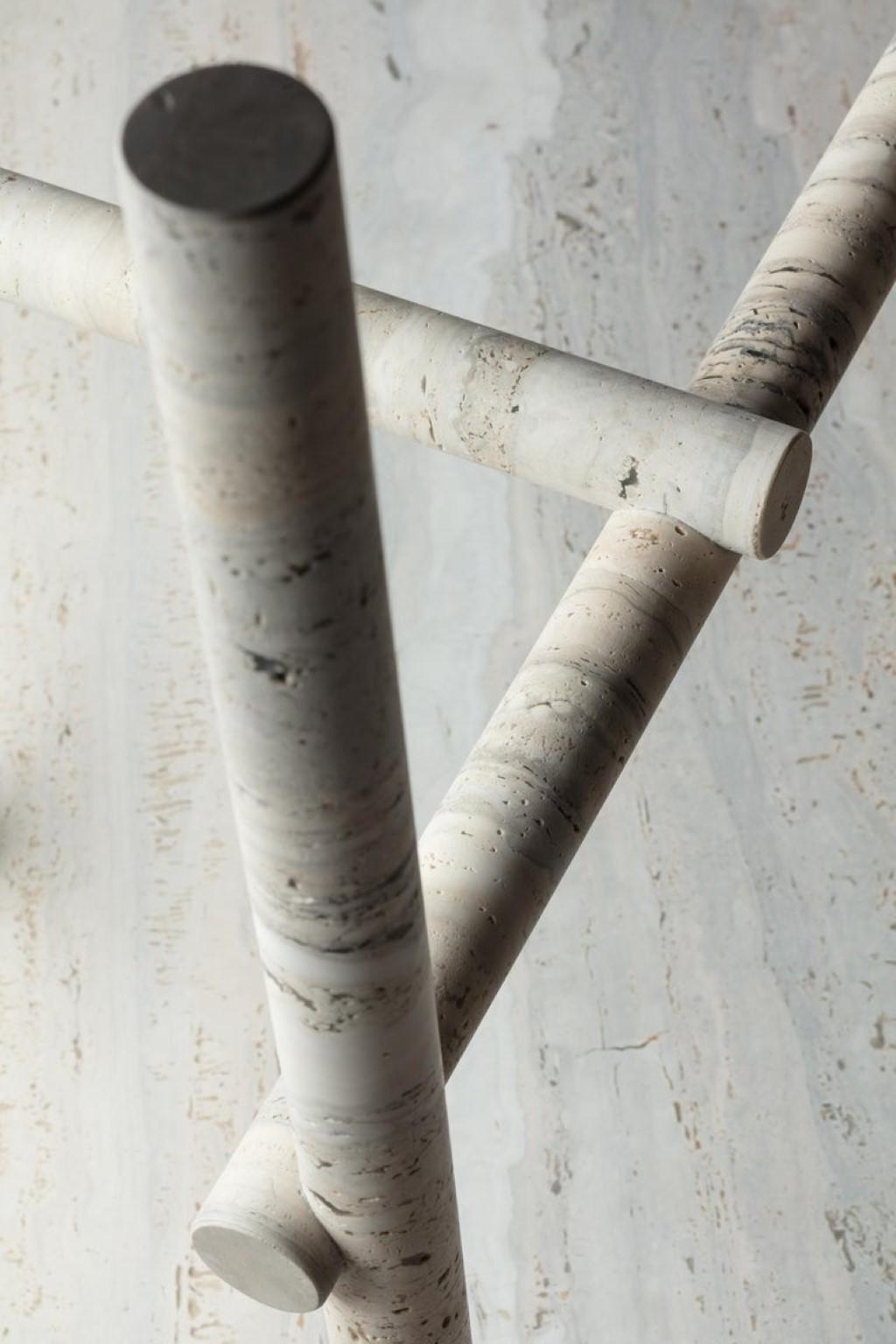 Ensemble of Travertine Side Tables by Clément Brazille For Sale 8
