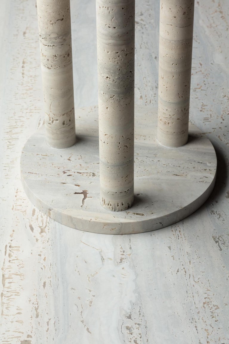 Ensemble of Travertine Side Tables by Clément Brazille 9