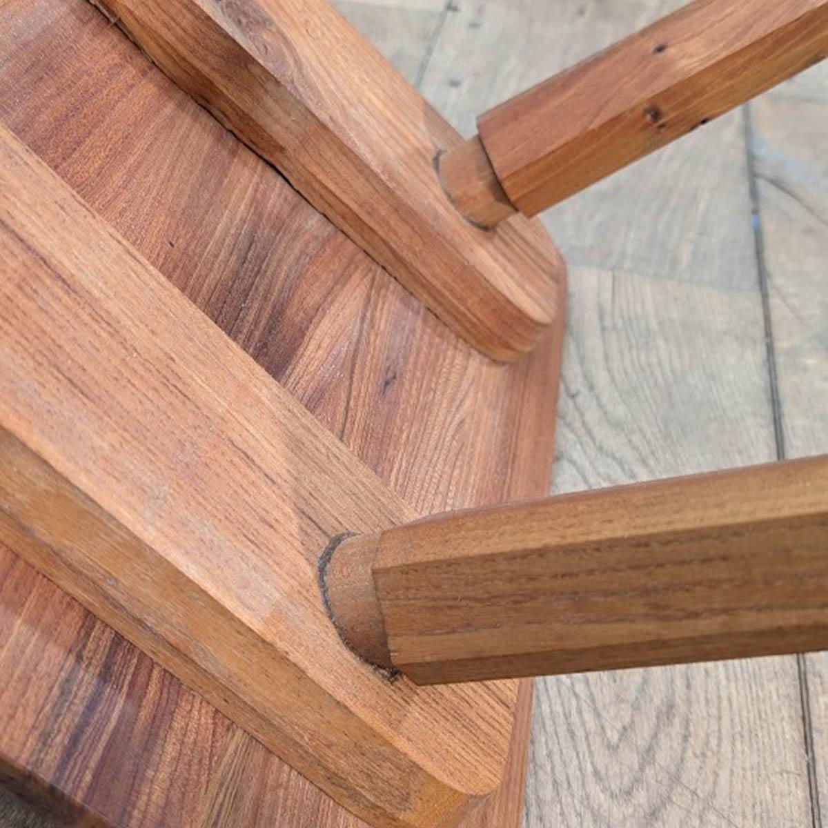 Ensemble Pierre Chapo, 6 chaises S28, Table T01D et paire de tabouret For Sale 6