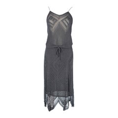 Ensemble haut et jupe en maille de viscose gris anthracite Balmain