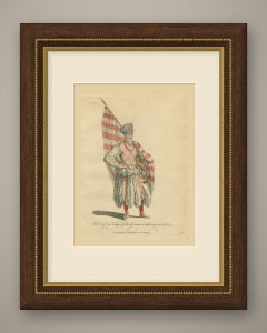 Ensign of the German Infantry with Red and White Flag, Costume of 1588, 1757