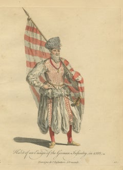 Ensign of the German Infantry with Red and White Flag, Costume of 1588, 1757