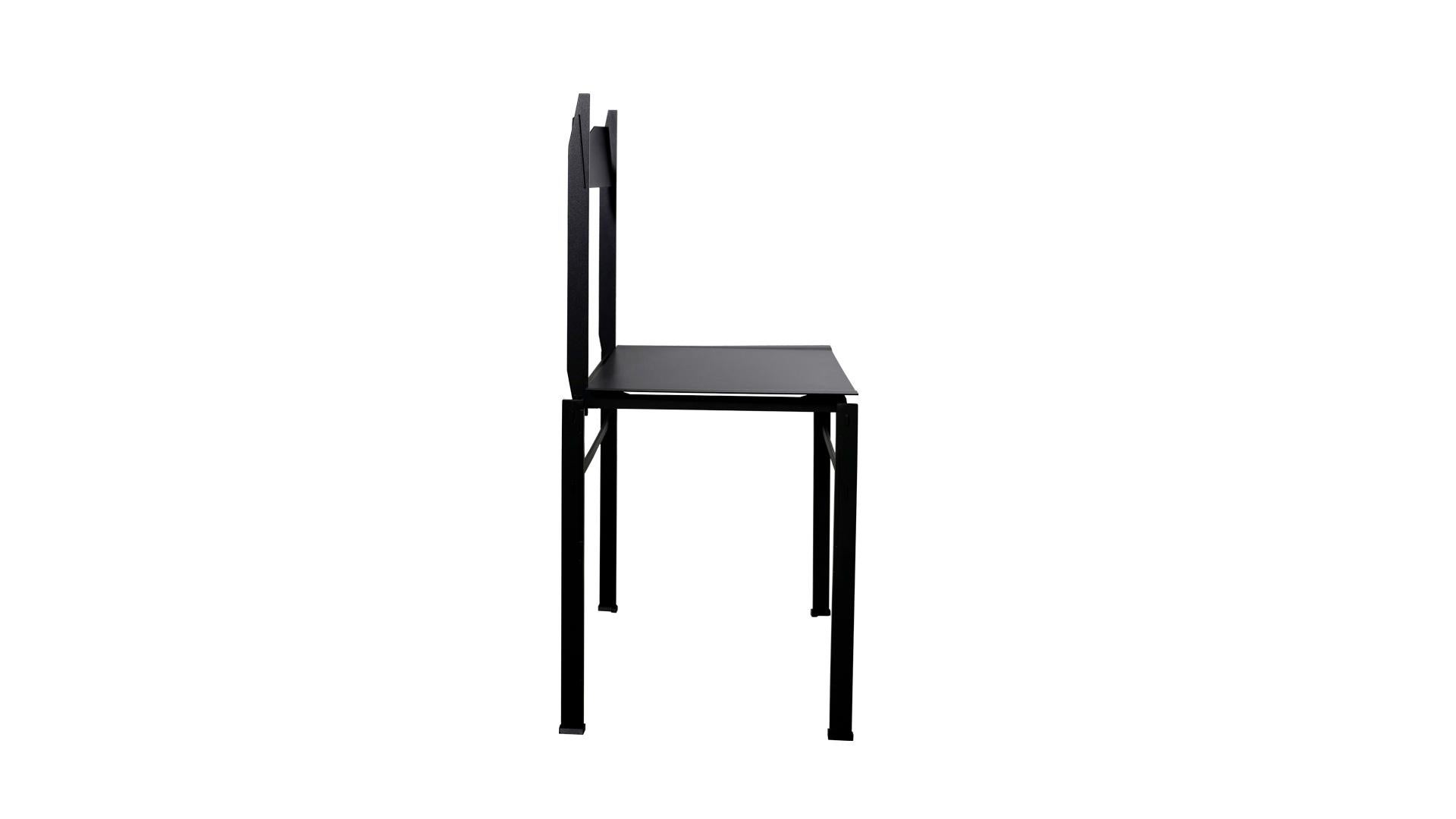Ferronnerie Ensemble de 2 chaises italiennes contemporaines en acier et aluminium, 