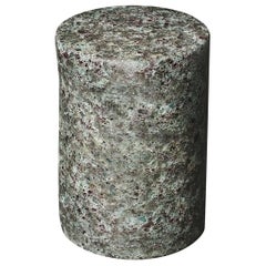 Enso Handmade Ceramic End Table or Stool, in Oxidized Jade Reactive Glaze