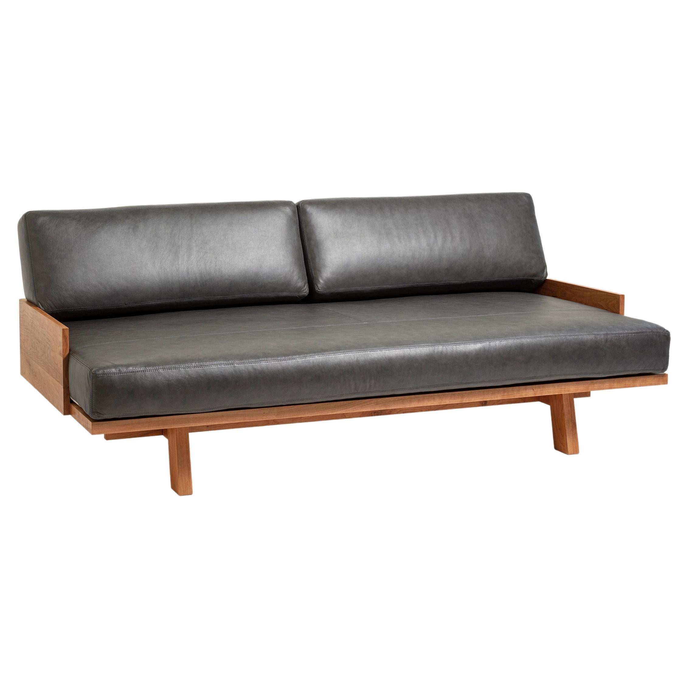 Entea, Sofa/Daybed Leather Cushions and Wooden Base by CMX