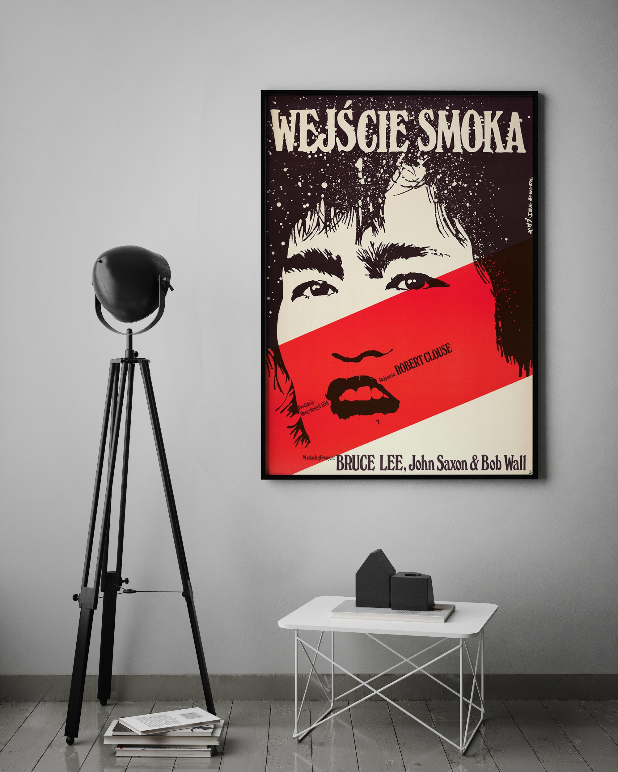 Postmoderne 'Enter The Dragon' Affiche originale de film, polonaise, 1981 en vente