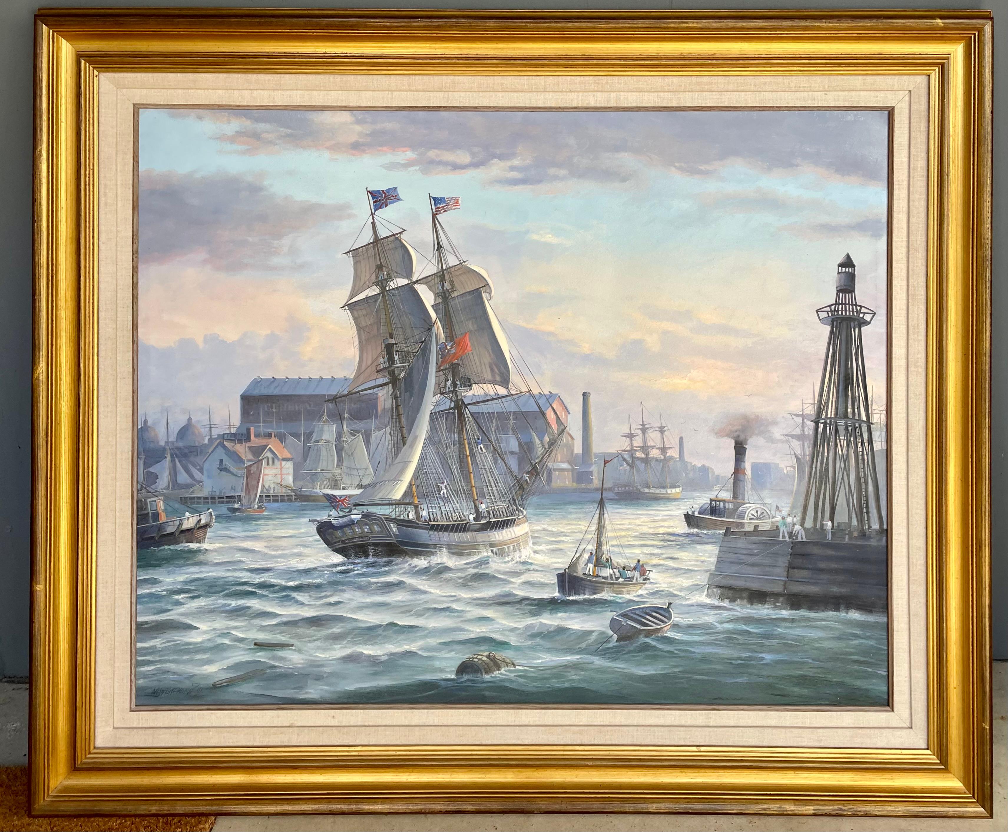Oil on canvas, signed lower left.

b. 1941, British
Born in the East coastal town of Bridlington in Yorkshire, England, and largely self-taught, Michael Whitehand is one of England’s top maritime artists. He has successfully exhibited his work