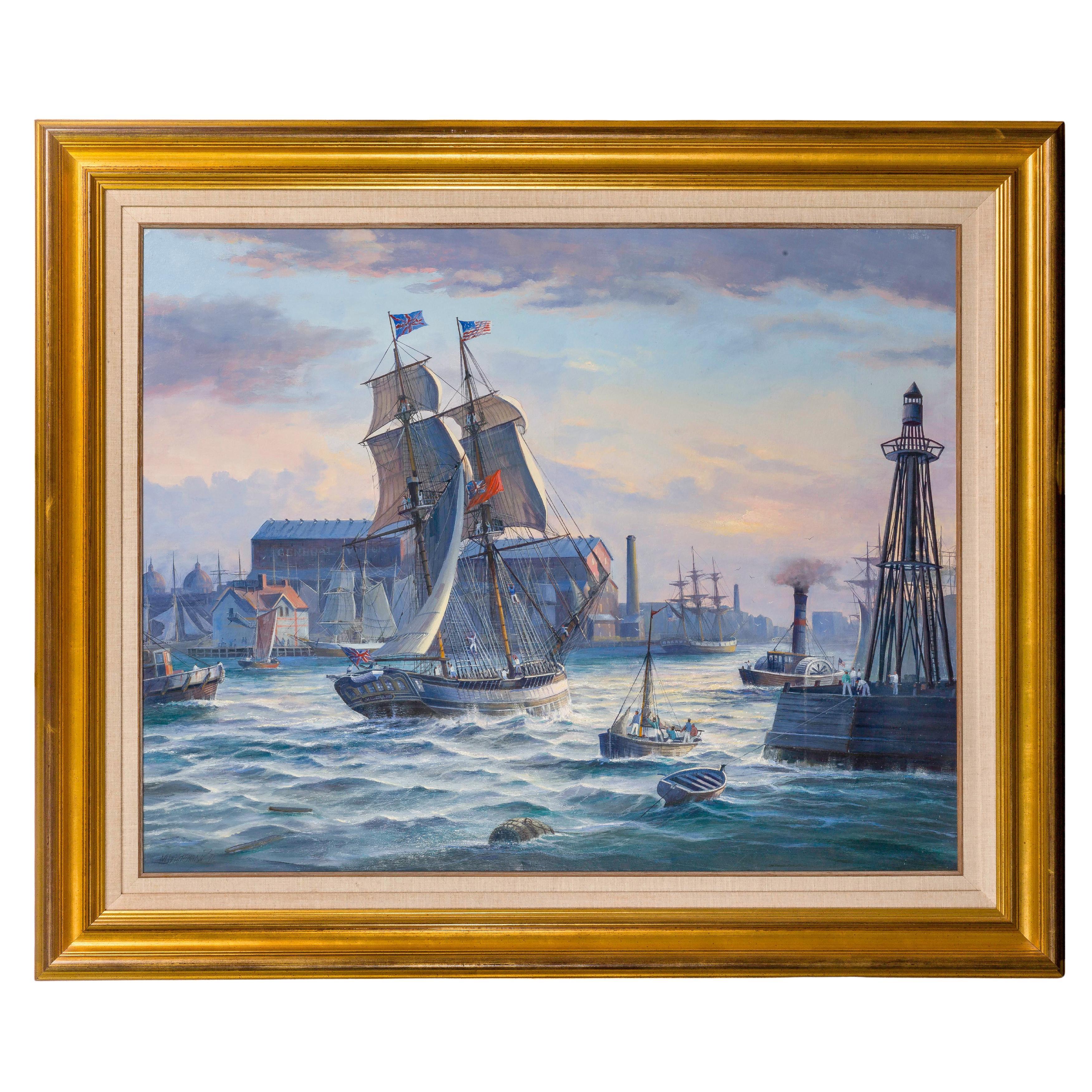 "Entering the Busy Port" by Michael Whitehand For Sale