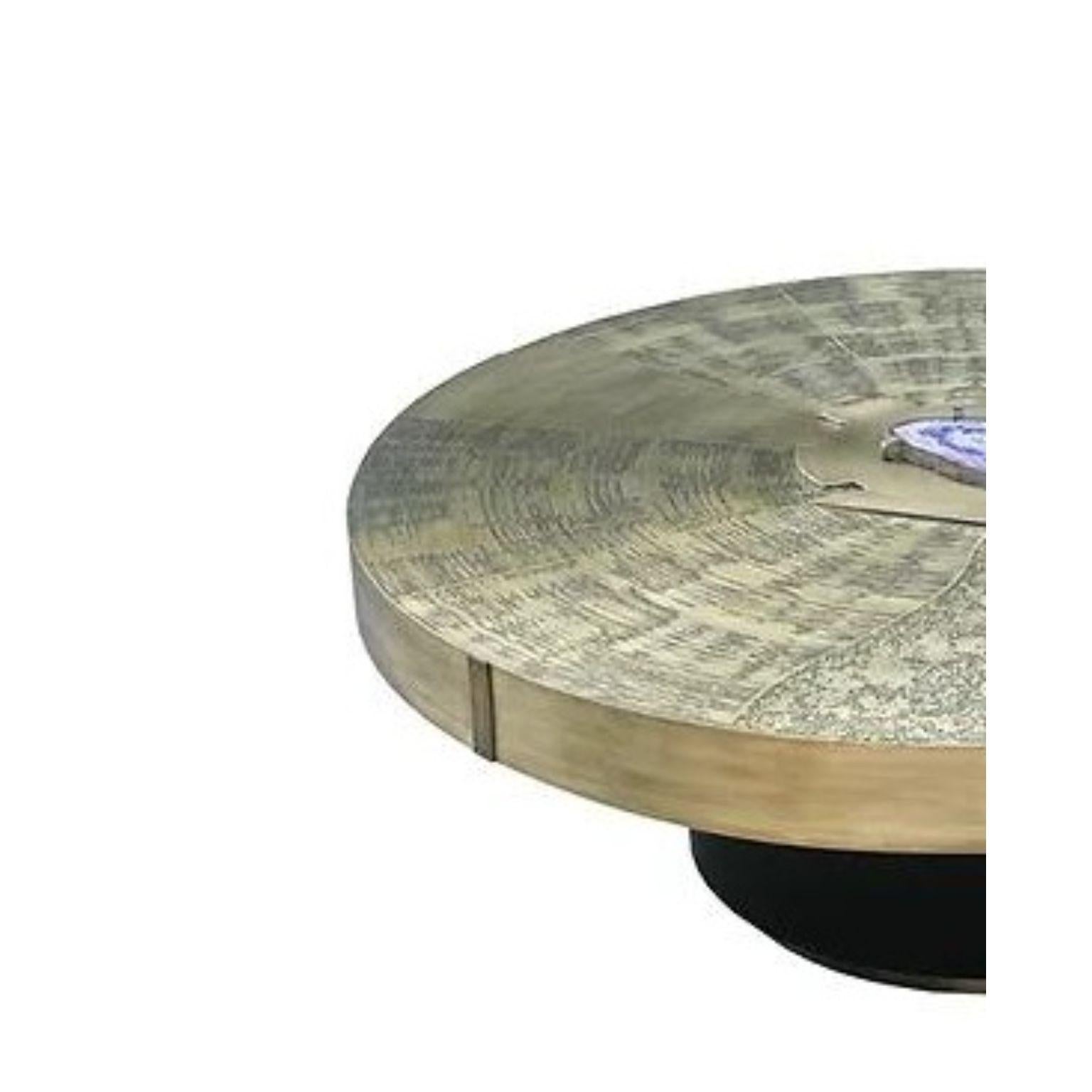 Modern Enterprice Brass Coffee Table by Brutalist Be For Sale